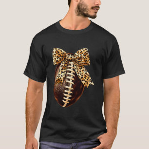 American Football Coquette Bow Cute Football Mum T-Shirt
