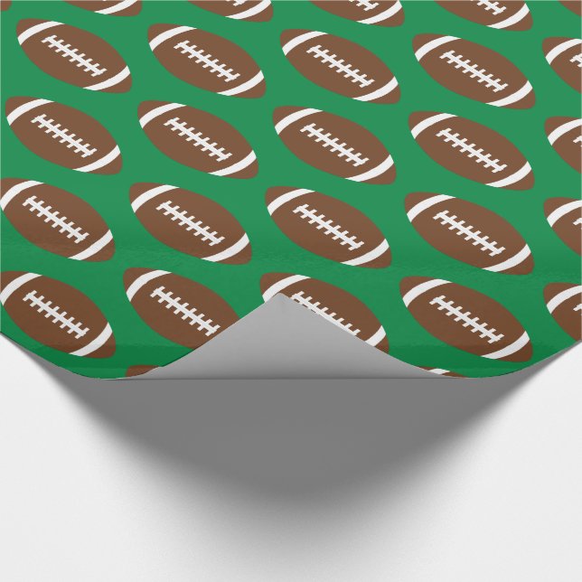 American Football Custom Background Sports Gift Wrapping Paper (Corner)