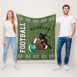American Football - Dark Green Helmet Fleece Blanket