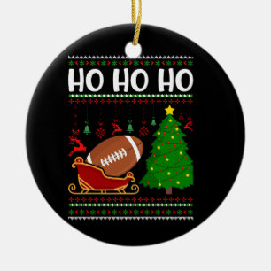American football design ceramic ornament