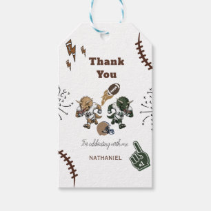 American Football dinosaur birthday Gift Tags