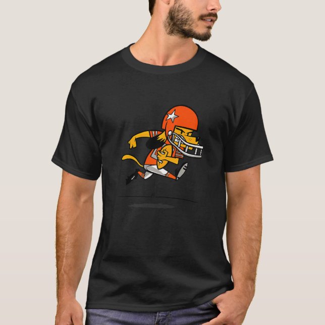 American Football Dog with Helmet running Running  T-Shirt (Front)