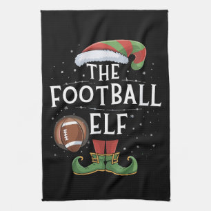 American Football Elf Family Matching Christmas Tea Towel