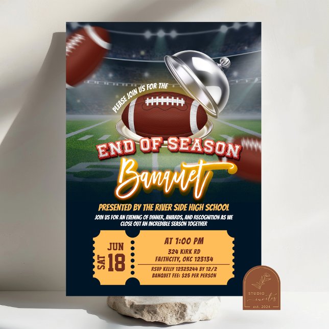 American Football End of Season Banquet Invitation (Creator Uploaded)