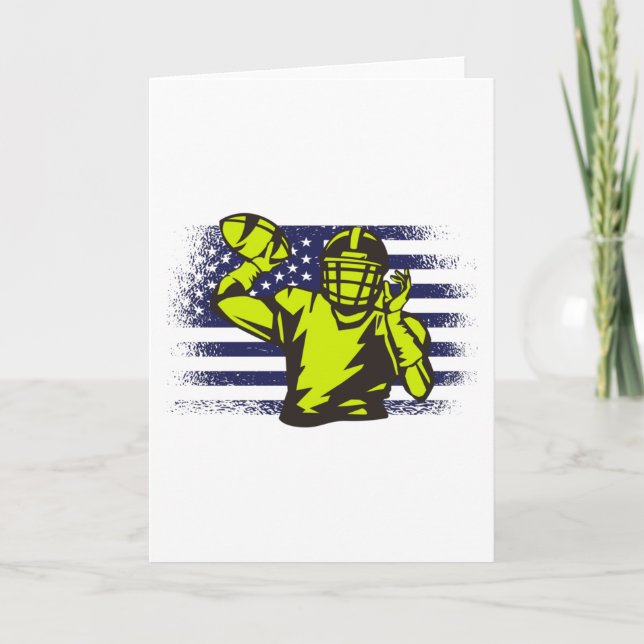 American Football Fan Jersey Shirt USA Flag Card (Front)