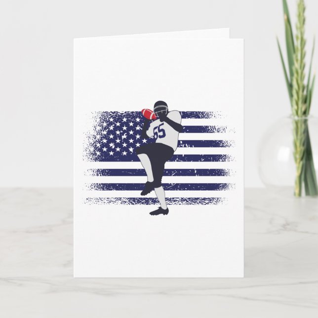American Football Fan Jersey Shirt USA Flag Card (Front)