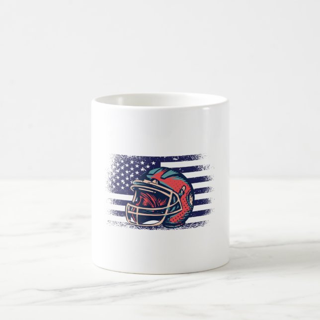 American Football Fan Jersey Shirt USA Flag Coffee Mug (Center)