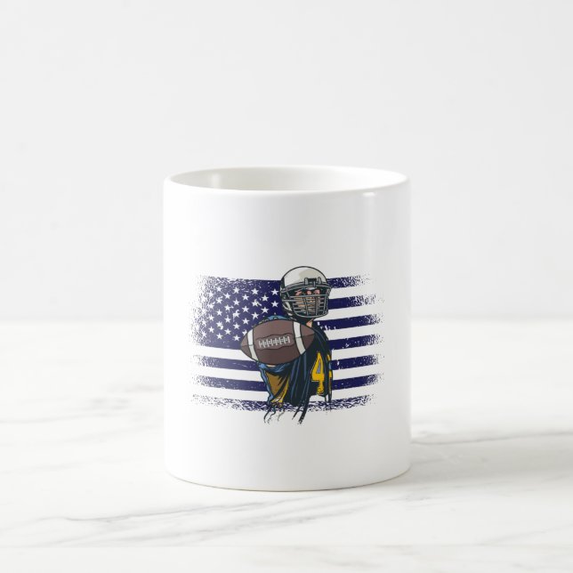 American Football Fan Jersey Shirt USA Flag Coffee Mug (Center)
