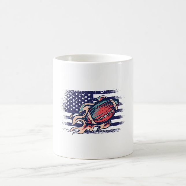 American Football Fan Jersey Shirt USA Flag Coffee Mug (Center)