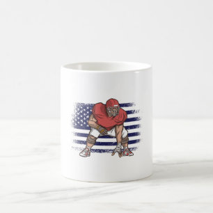 American Football Fan Jersey Shirt USA Flag Coffee Mug