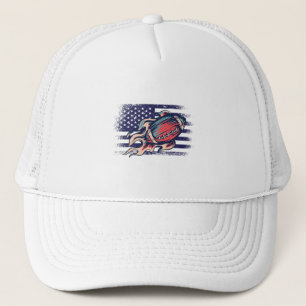 American Football Fan Jersey Shirt USA Flag Trucker Hat
