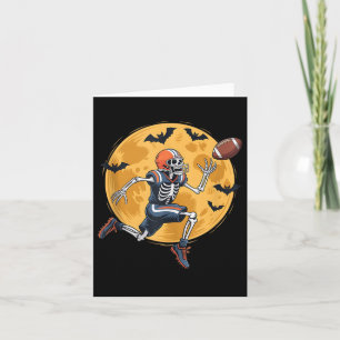 American Football Fan Skeleton Halloween Mens Boys Card