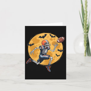 American Football Fan Skeleton Halloween Mens Boys Card