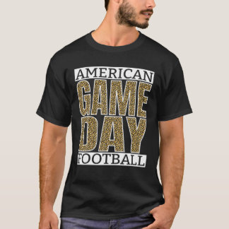 AMERICAN FOOTBALL FANS GAME DAY VIBES CLASSY LEOPA T-Shirt