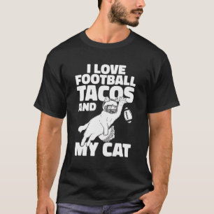 American Football Feline Player Footballer - Footb T-Shirt
