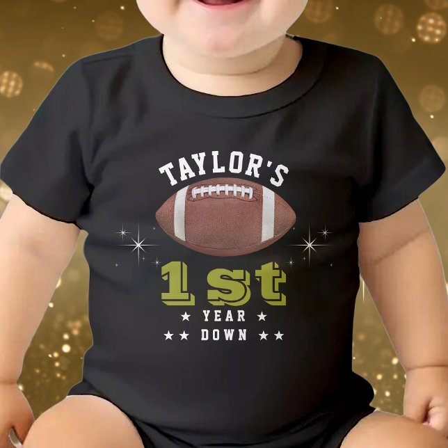American Football Field 1st Birthday Party Baby Bodysuit (American Football Field 1st Birthday Party Baby Bodysuit)