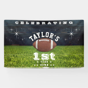 American Football Field 1st Birthday Party Banner