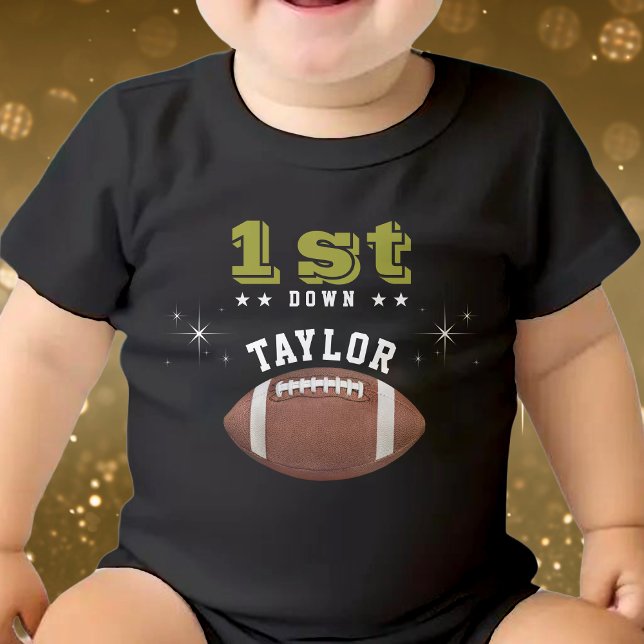 American Football Field 1st Birthday Party Black Baby Bodysuit (American Football Field 1st Birthday Party Black Baby Bodysuit)