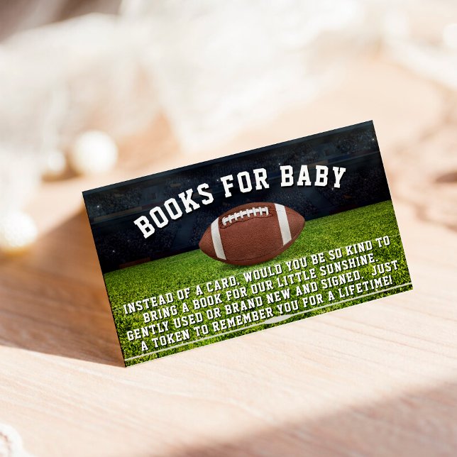 American Football Field Book Request Baby Shower Enclosure Card (American Football Field Book Request Baby Shower Enclosure Card)