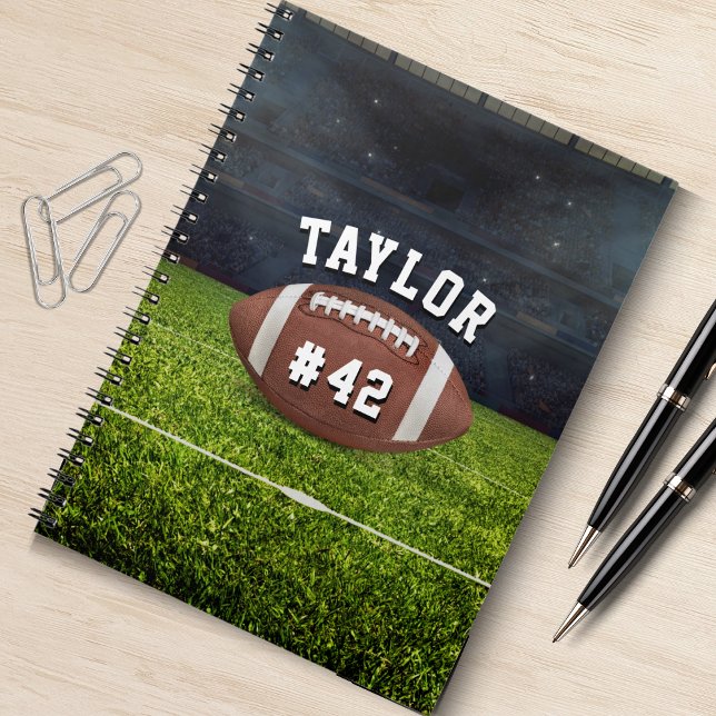 American Football Field Name Team Jersey Number Notebook (american football spiral notebook)
