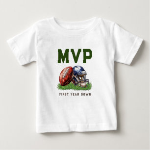 American Football First Year Down 1st Birthday Baby T-Shirt