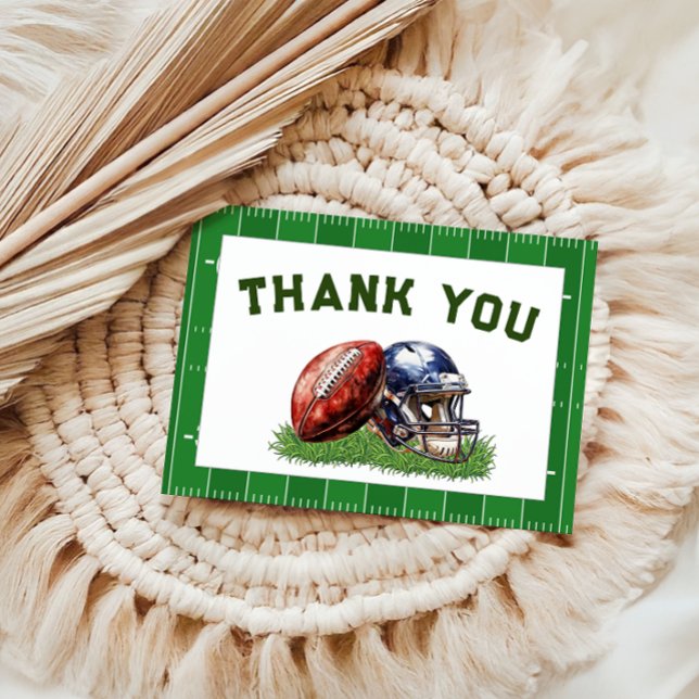 American Football First Year Down 1st Birthday Thank You Card (Creator Uploaded)