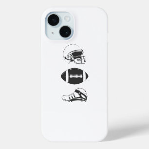American Football Gear Silhouette Helmet Ball iPhone 15 Case