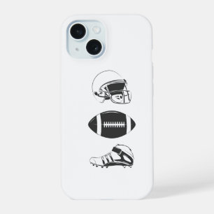 American Football Gear Silhouette Helmet Ball iPhone 15 Case