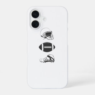 American Football Gear Silhouette   Helmet Ball  iPhone 16 Case
