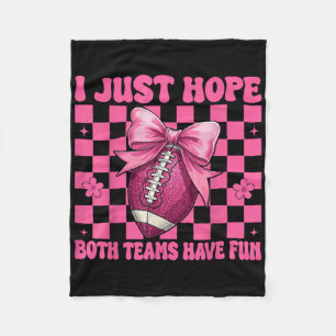 American Football Girl Mum I Just Hope Both Teams Fleece Blanket