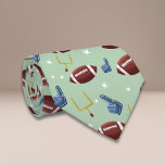 American Football Green Pattern Tie<br><div class="desc">Great football patterned American football tie for the football fan! Illustrated and designed by Patricia Alvarez.</div>