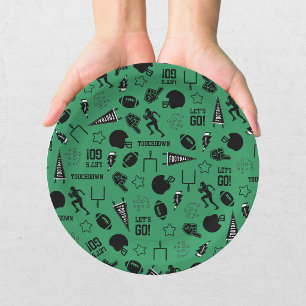 American Football Green Sports Birthday Paper Plate