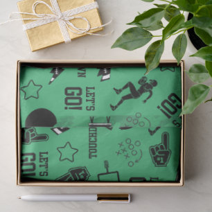 American Football Green Sports Birthday Tissue Paper