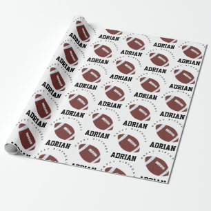 American Football Gridiron Ball Birthday Name  Wrapping Paper
