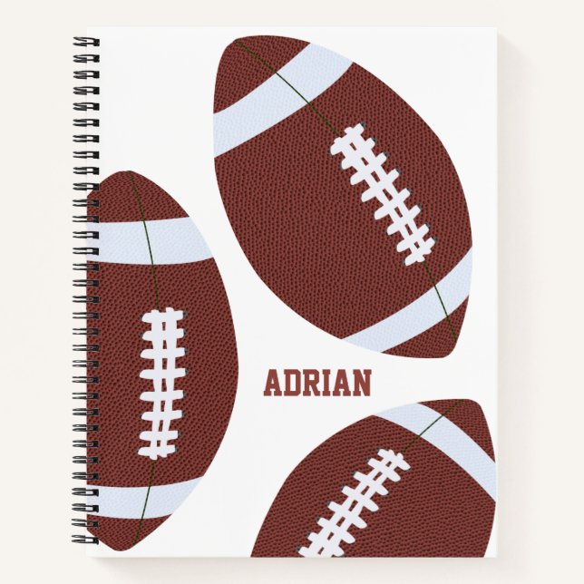 American Football Gridiron Ball Personalised Notebook (Front)