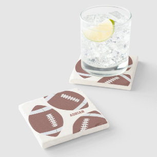 American Football Gridiron Ball Personalized Stone Coaster