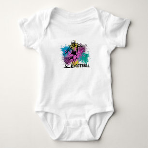 American Football Grungy Colour Splashes Baby Bodysuit