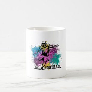 American Football Grungy Colour Splashes Coffee Mug