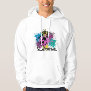 American Football Grungy Colour Splashes Hoodie