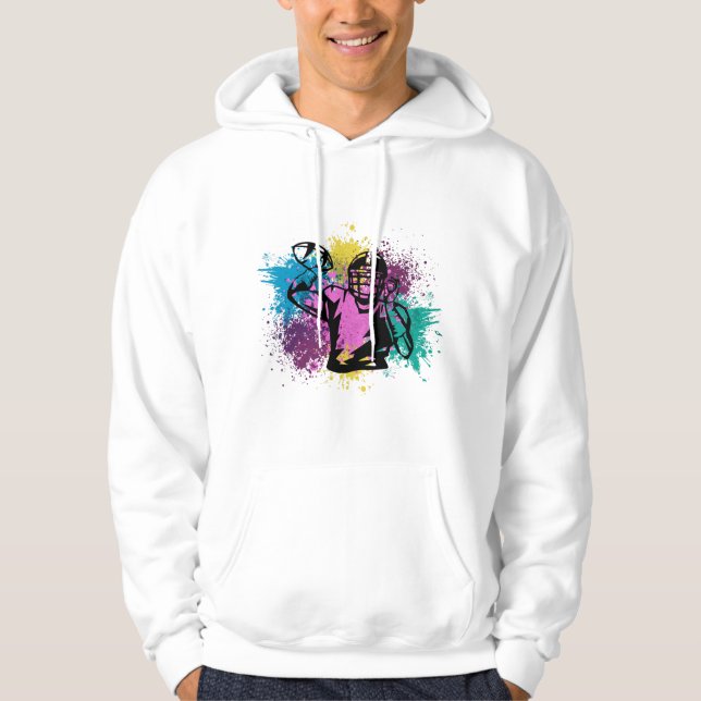 American Football Grungy Colour Splashes Hoodie (Front)