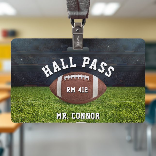 American Football Gym Teacher Student Hall Pass ID Badge (American Football Gym Teacher Student Hall Pass Badge
)