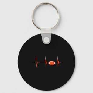 American Football Heartbeat Ecg Pulse Ball Sport Key Ring