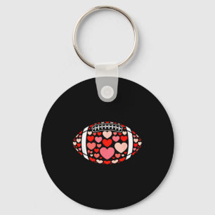 American Football Hearts Valentines Day Women Girl Key Ring