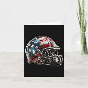 American Football Helmet Patriotic Us Flag Design Card