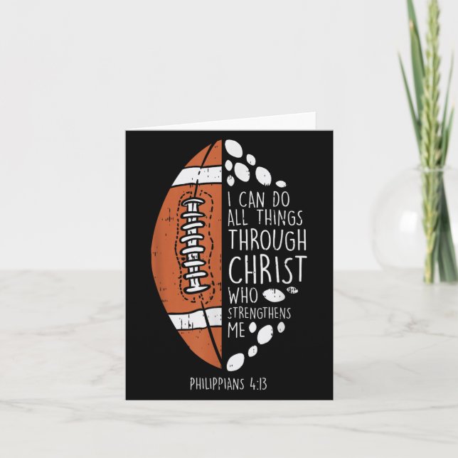 American Football I Can Do Things Bible God Jesus  Card (Front)