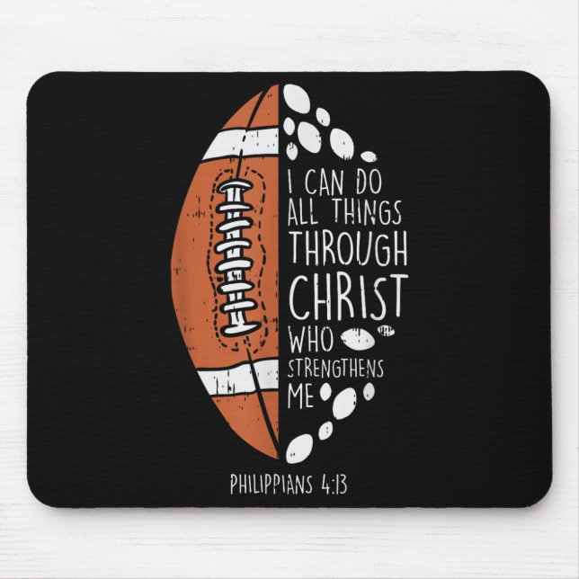 American Football I Can Do Things Bible God Jesus  Mouse Pad (Front)