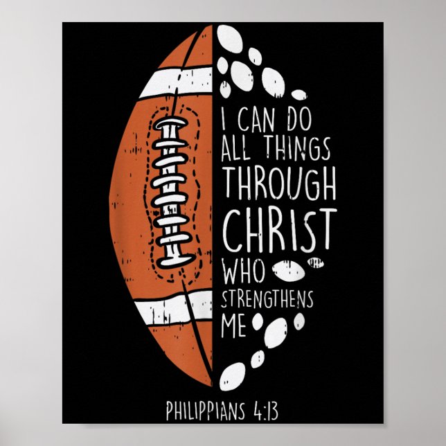 American Football I Can Do Things Bible God Jesus  Poster (Front)