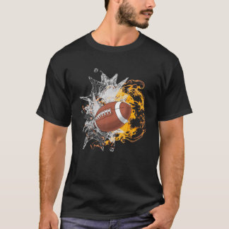 American Football Ice Flaming Fire Cool Sports Lov T-Shirt