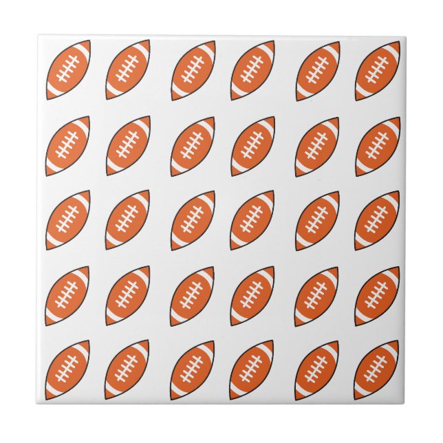 American football illustration pattern ceramic tile (Front)