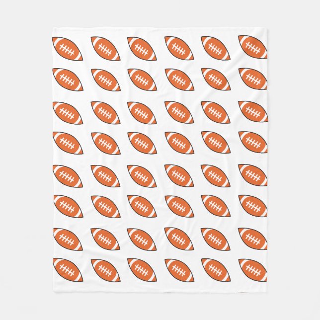 American football illustration pattern fleece blanket (Front)